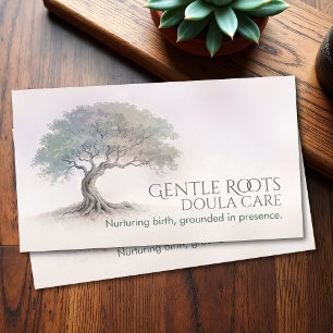 Doula - Birth Coach - Midwife - Rooted Oak Tree Business Card