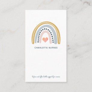 Doula Birth Coach Watercolor Rainbow Business Card