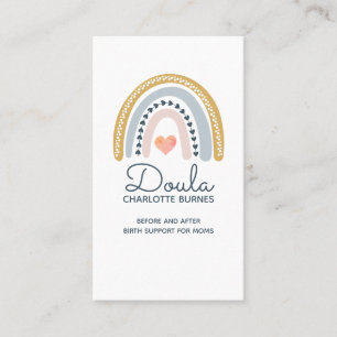 Doula Birth Coach Watercolor Rainbow Business Card