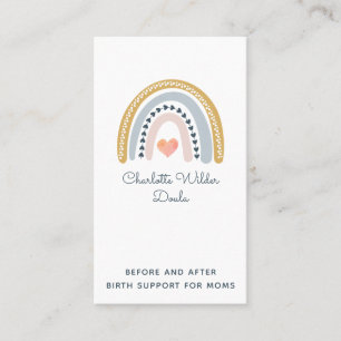 Doula Birth Coach Watercolor Rainbow Business Card