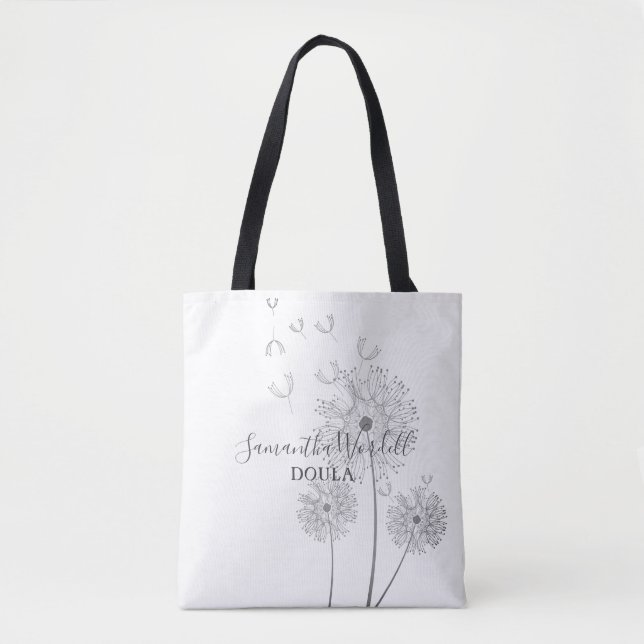 Doula Birth Services Delicate Flowers Tote Bag (Front)