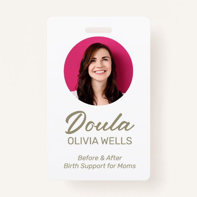 Doula Birthing | Postpartum Coach  Photo ID Badge (Front)