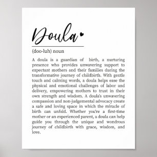 Doula Definition, Doula Gift, Present for Doula Poster