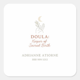 Doula Keeper of Sacred Birth quote name sticker