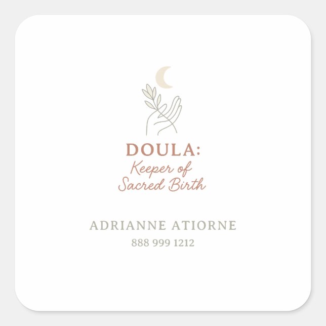 Doula Keeper of Sacred Birth quote name sticker (Front)