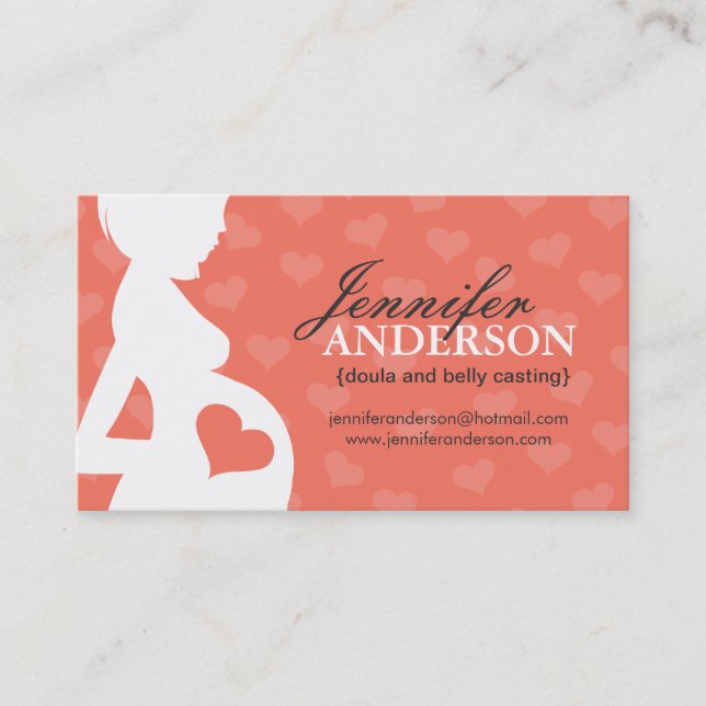Doula, Midwife and Belly Casting Business Cards (Front)