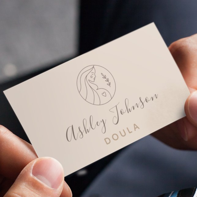 Doula Midwife Birth Coach Elegant Bohemian Boho Business Card (Creator Uploaded)