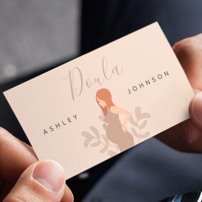 Doula Midwife Birth Coach Neutral Pastel Pregnancy Business Card (Creator Uploaded)