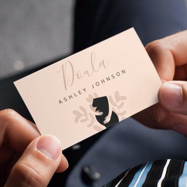 Doula Midwife Birth Coach Pregnant Lady Earth Tone Business Card (Creator Uploaded)