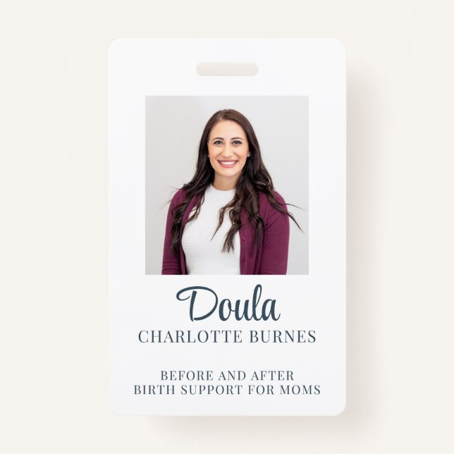 Doula Midwife Birth Coach Watercolor Rainbow Badge ID Badge (Front)