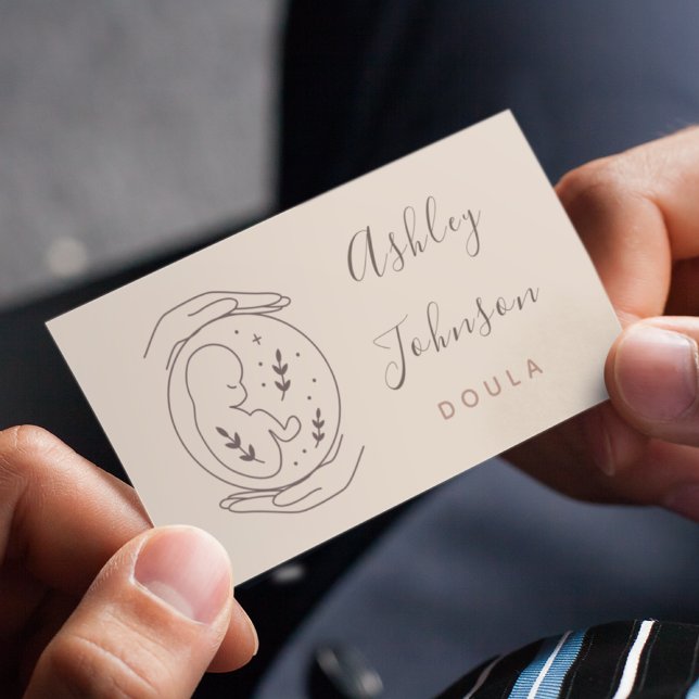 Doula Midwife Birthing Coach Hands & Baby Infant   Business Card (Creator Uploaded)