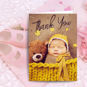 Doula New Baby Card   Photo & Stats Personalized