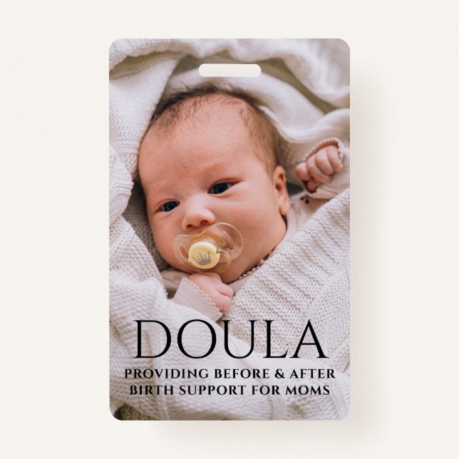 Doula Photo Birth Support Name ID Badge (Front)