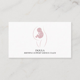 Doula Pregnancy Nurse Midwife Birth Coach Glitter Business Card