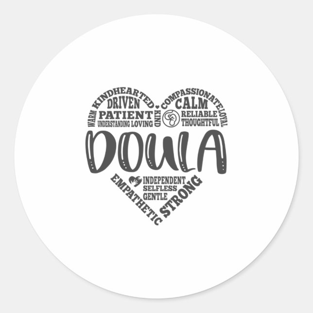 Doula, pregnancy support, childbirth classic round sticker (Front)