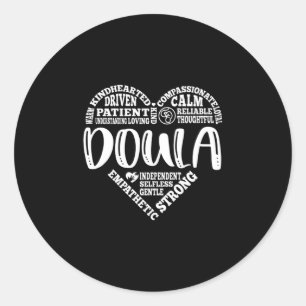 Doula, pregnancy support, childbirth classic round sticker
