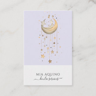 Doula Services Moon And Stars Business Card