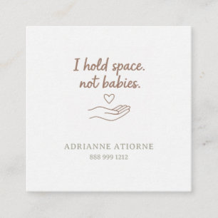 Doula simple elegant minimalistic funny square business card
