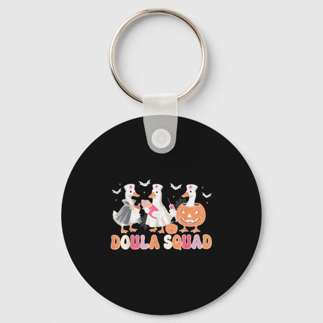 Doula Squad Goose Spooky Halloween Lactation Consu Key Ring (Front)
