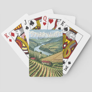 Douro Valley Portugal Travel Art Vintage Playing Cards