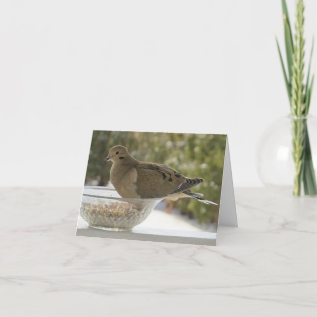 Dove and Bowl - Blank Greeting Card (Front)