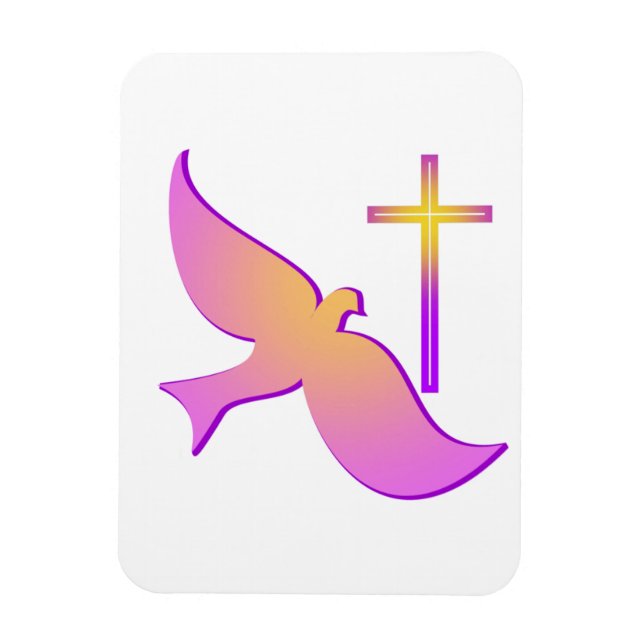 dove and cross fridge magnet (Vertical)