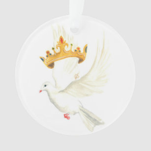 Dove and crown ornament