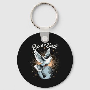 Dove And Globe Faith Christmas Peace On Earth Key Ring