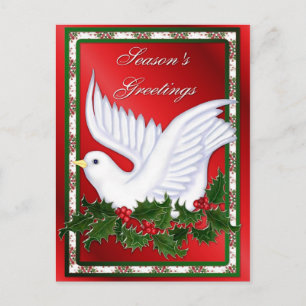Dove and Holly Holiday Postcard