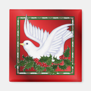 Dove and Holly Magnet
