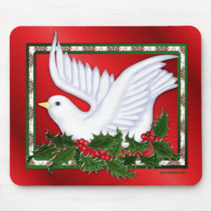 Dove and Holly Mouse Pad