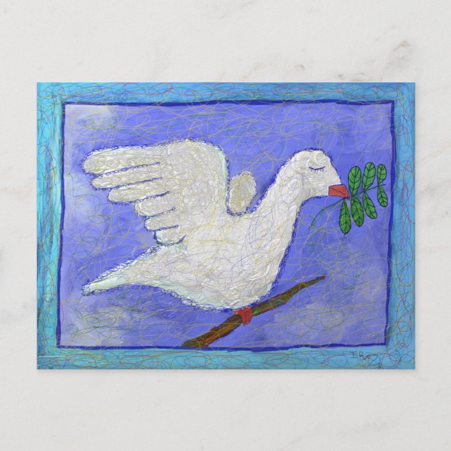 Dove and Olive Branch by Ian Roz Postcard (Front)