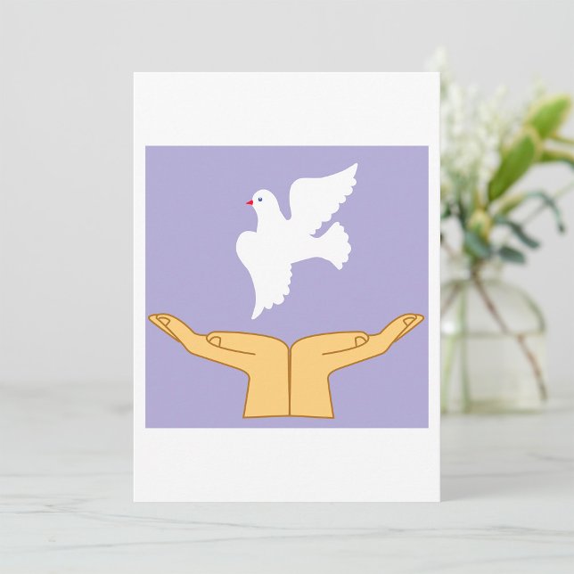 Dove Bird World Peace White Invitation (Creator Uploaded)