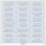 Dove Blue Elegant Script 24 Wedding Guest Address<br><div class="desc">24 wedding guest address labels for sending out your invitations with dark grey elegant text against dove blue. Add the names in a beautiful,  classic script and the address in an elegant timeless font.</div>