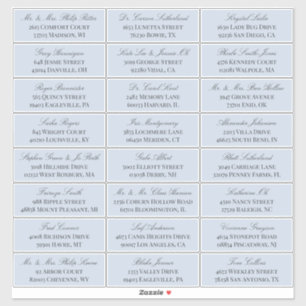 Dove Blue Elegant Script 24 Wedding Guest Address