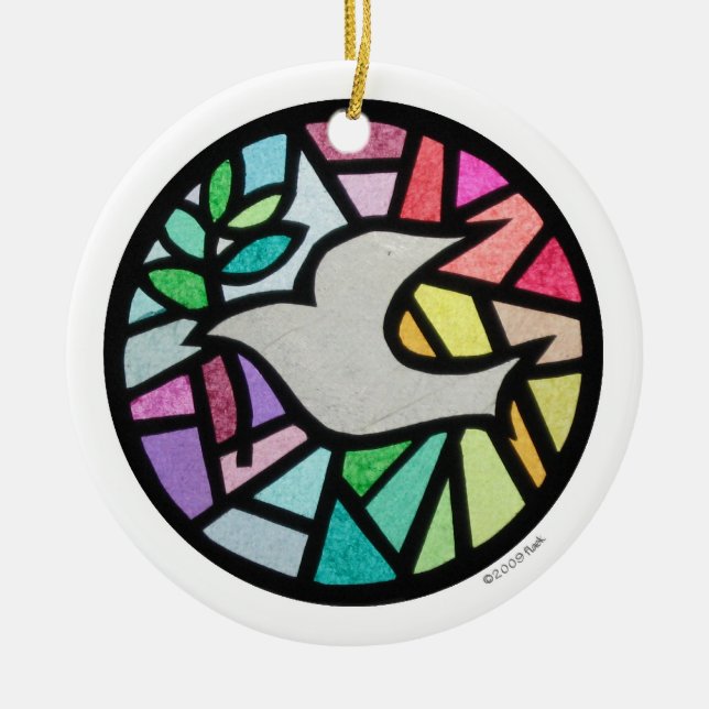 dove ceramic tree decoration (Front)