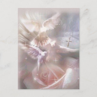 dove/cross/rose postcard