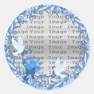 Dove Custom Wedding Round Stickers