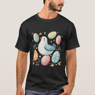 Dove Easter With Easter Eggs; Style Simple Cute Ea T-Shirt