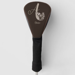 Dove Elegant Monogram Initial A Personalised Golf Head Cover
