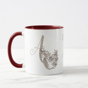 Dove Elegant Monogram Initial A Personalised Mug