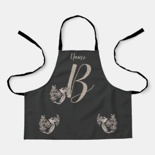 Dove Elegant Monogram Initial B Name Apron