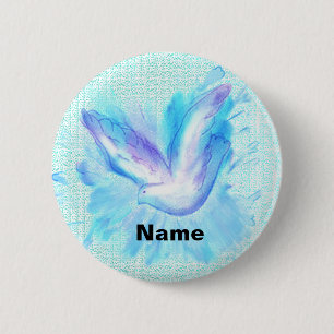 Dove Flying 6 Cm Round Badge