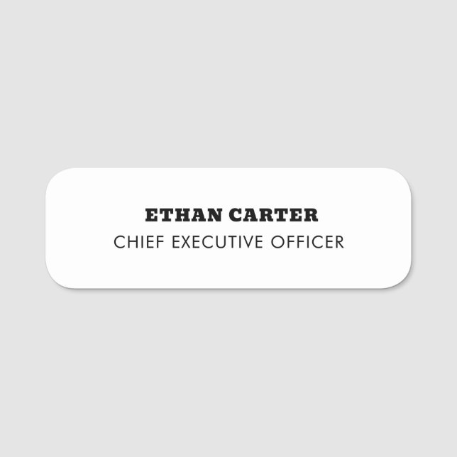 Dove Grey Chic Minimal Modern Identity Name Tag (Front)