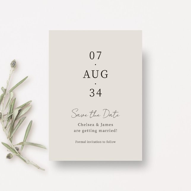 Dove Grey | Chic Minimal Wedding Save the Date (Creator Uploaded)