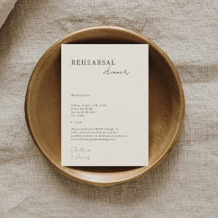 Dove Grey Chic Minimalist Wedding Rehearsal Enclosure Card