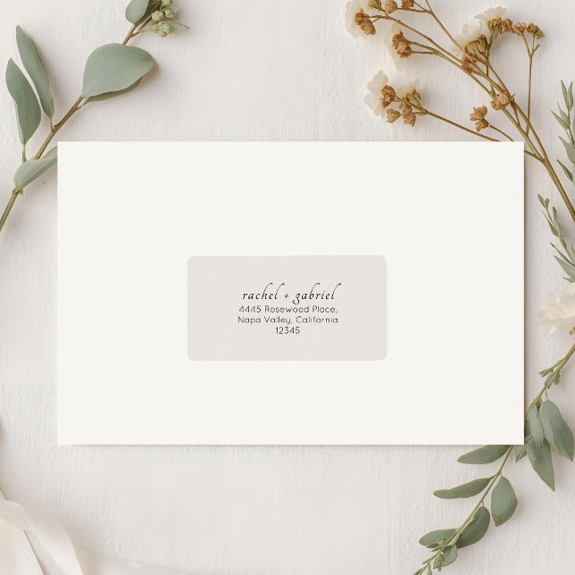 Dove Grey | Chic Simple Clean Wedding Address  Label (Creator Uploaded)