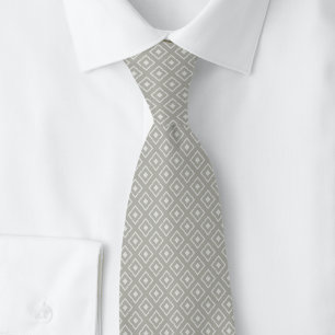 Dove Grey Notched Diamond Tie