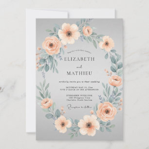 Dove Grey Peaceful Spring Wedding Invitation
