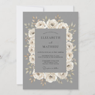 Dove Grey Polished Formal Wedding Invitation